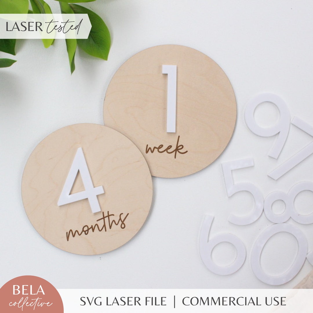 SVG Interchangeable Baby Milestones - Cursive Circle - Digital Cut File ...