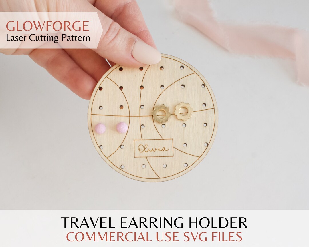 Basketball Travel Earring Holder SVG Laser Cut File for Etsy