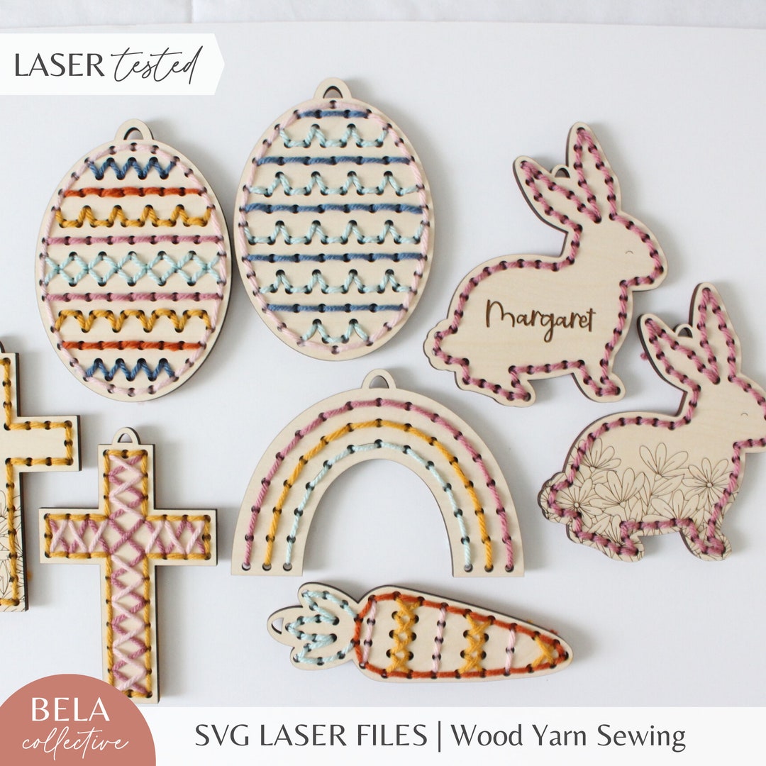 SVG Easter Set Yarn Embroidery Sewing Set for Laser Cutting, Kids First ...