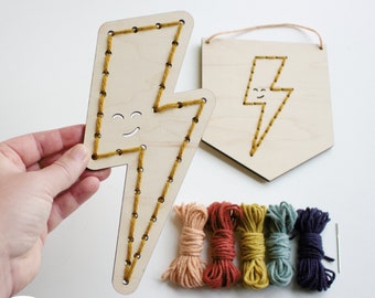 SVG Lightning Yarn Sewing Pattern for Laser Cutting | Happy Weather Kids First Sewing Embroidery Project File | Craft Kit DIY