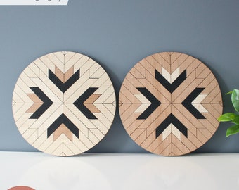 Aztec Geometric Wood Art SVG Laser Cut File for Glowforge, Barn Quilt Modern Wood Decor, Mid Century Modern Wall Hanging