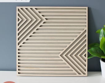 SVG Geometric Line Art Laser Cut File for Glowforge, Geometric Modern Wood Decor, Mid Century Modern Wall Hanging
