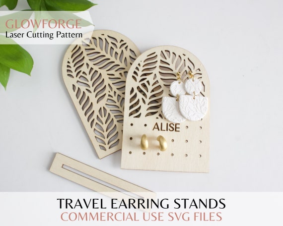 Travel Earring Holders Set of SVG Laser Cut Files for Glowforge, Stud  Earring Holder, Minimalist Jewelry Display Stands for Earrings, Boho -   Israel