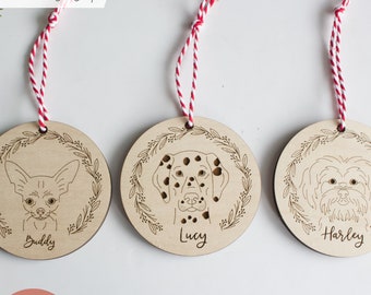 Set #2 Dog Breeds 9 SCORING and ENGRAVING SVG Files | Laser Cutting  Personalized Wood Christmas Ornaments | Glowforge Easy Cut Files