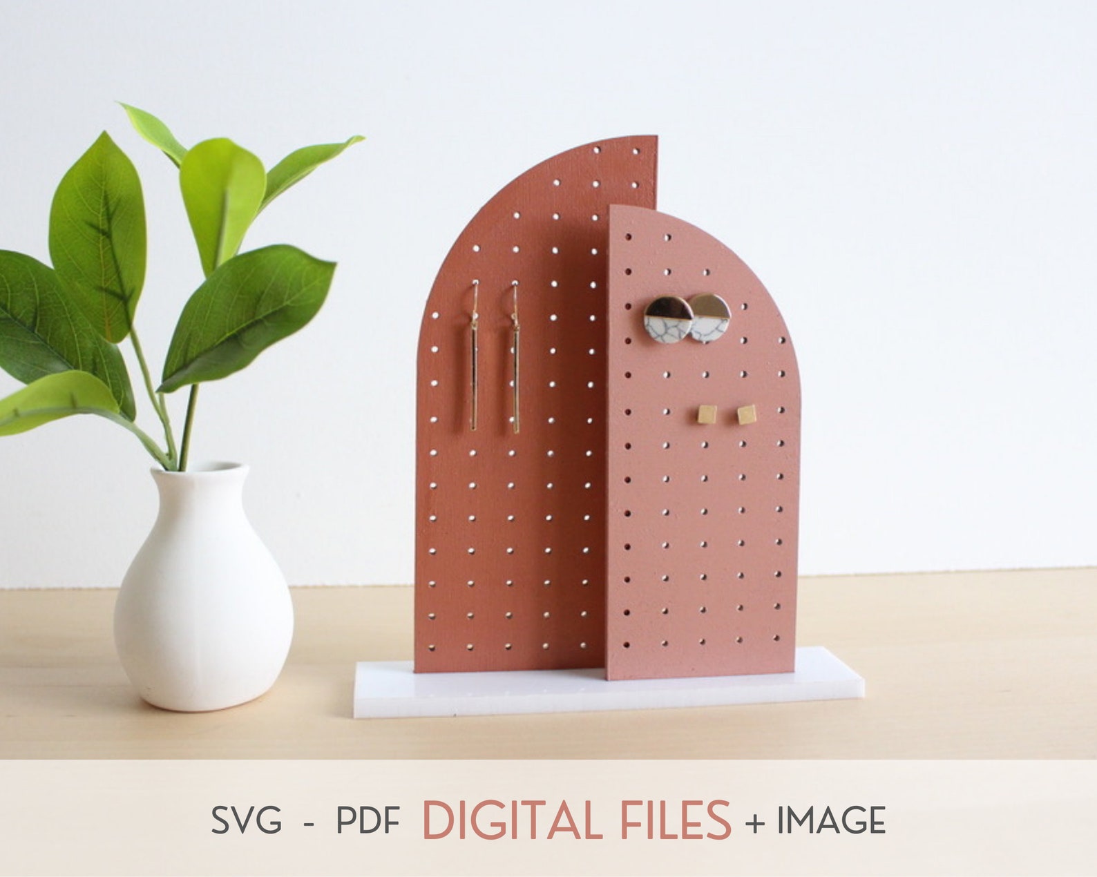 Double Arch Earring Stand SVG Laser Cut File for Etsy