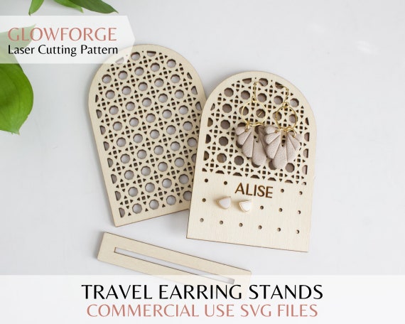 Travel Earring Holders Set of SVG Laser Cut Files for Glowforge, Stud  Earring Holder, Minimalist Jewelry Display Stands for Earrings, Boho 