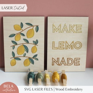 LIMONI + Crea motivo da ricamo limonata per taglio laser, kit pacchetto file estivi, progetto per principianti Glowforge, pittura con file di taglio
