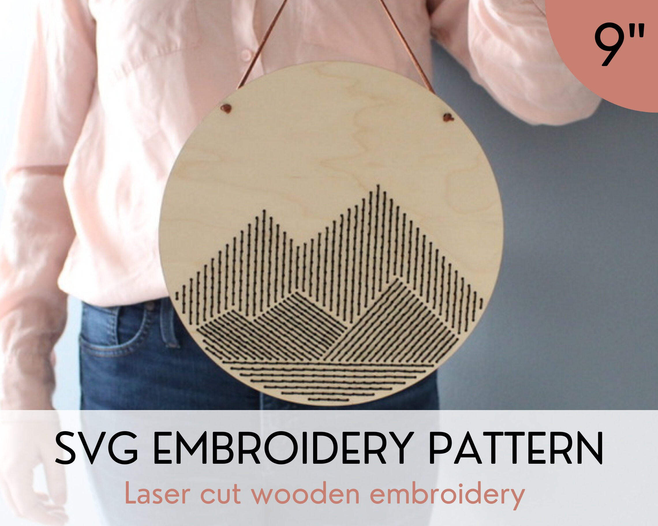 SVG Geometric Mountain Embroidery Pattern for Laser Cutting - Etsy Norway