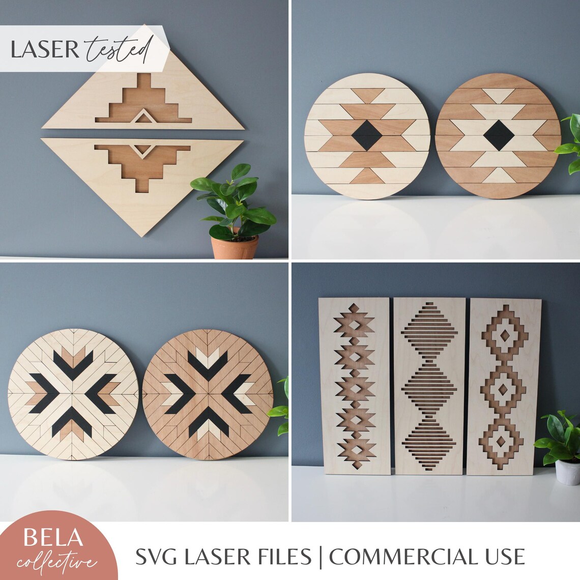 Aztec SVG Bundle Laser Cut File for Glowforge, Set of Tribal Wood Art ...