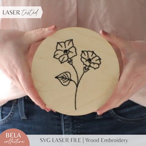 SVG-borduurpatroon voor lasersnijden, geboortemaand september Morning Glory, Glowforge beginnersproject, bloemen gesneden bestand