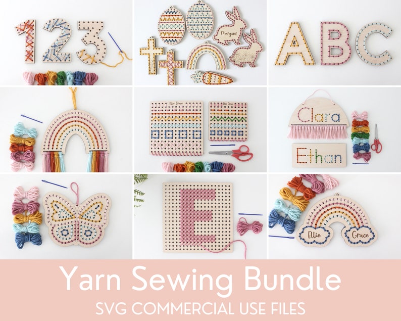 SVG Yarn Sewing Bundle for Laser Cutting My First Embroidery - Etsy