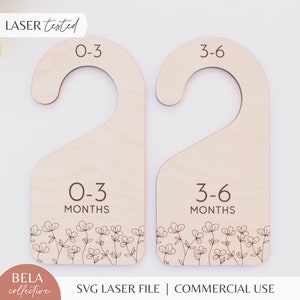 SVG-babykastverdelers - klaverthema - digitaal snijbestand voor Glowforge-laser, kinderkamerinrichting, midden van de eeuw modern