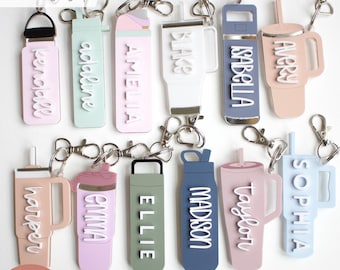 Water Bottle Keychain SVG Set: Laser Cut Backpack Tag Files