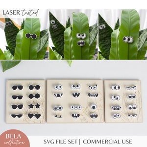 Full Set SVG Plant Personality Magnets | Glowforge Laser Engraving Cut File | Monster Plant Swag CactEYE Charms | Valentines