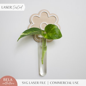 Plant Propagation SVG | Flower Hanging Holder | Wood and Acrylic Modern Kids Room Decor | Glowforge Laser Cutting Files | Monstera Pothos