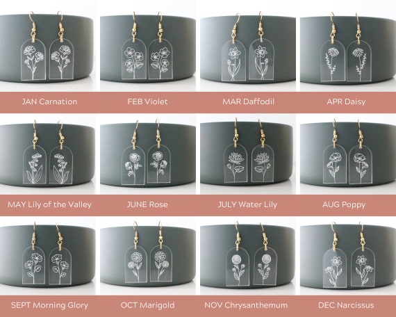 SVG Wildflower Travel Earring Holders Set #2 of SVG Laser Cut Files for  Glowforge, Stud Earring Holder, Minimalist Jewelry Stands Boho