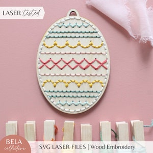 SVG Easter Egg borduurpatroon voor lasersnijden, Glowforge beginnersprojectkit, aangepast gesneden bestand, borduurkitset