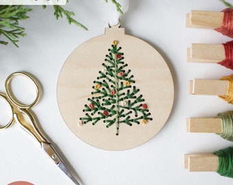 SVG Christmas Tree Ornament Embroidery Patterns For Laser Cutting | Stocking Suffer | Glowforge Beginner Project Kit | Digital Cut File