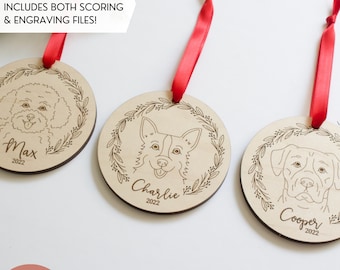 25 Dog Breeds SCORING and ENGRAVING SVG Files | Laser Cutting  Personalized Wood Christmas Ornaments | Glowforge Easy Cut Files | Customized