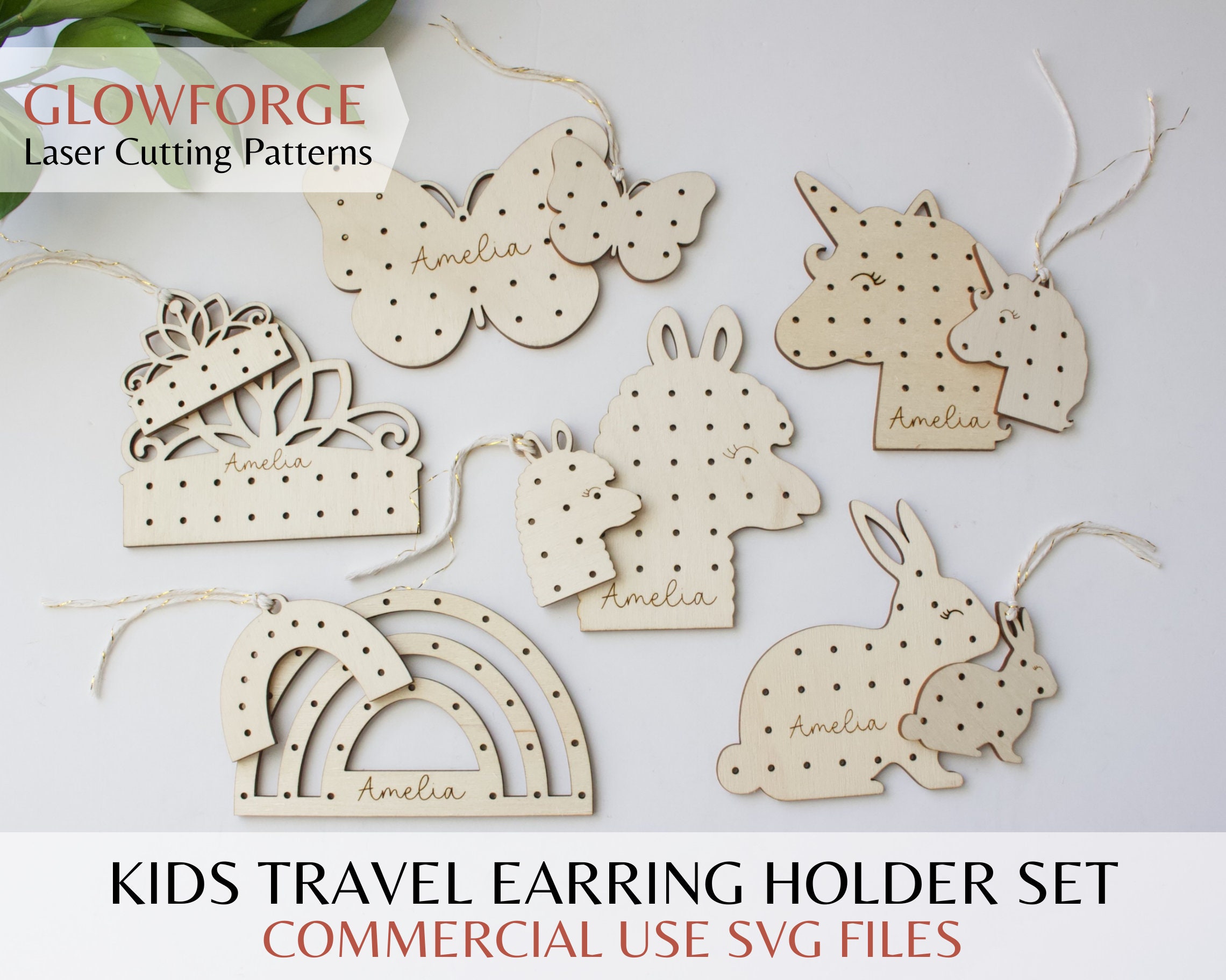 Travel Earring Holders Set of SVG Laser Cut Files for Glowforge, Stud  Earring Holder, Minimalist Jewelry Display Stands for Earrings, Boho 