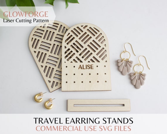 Travel Earring Holders Set of SVG Laser Cut Files for Glowforge, Stud  Earring Holder, Minimalist Jewelry Display Stands for Earrings, Boho 