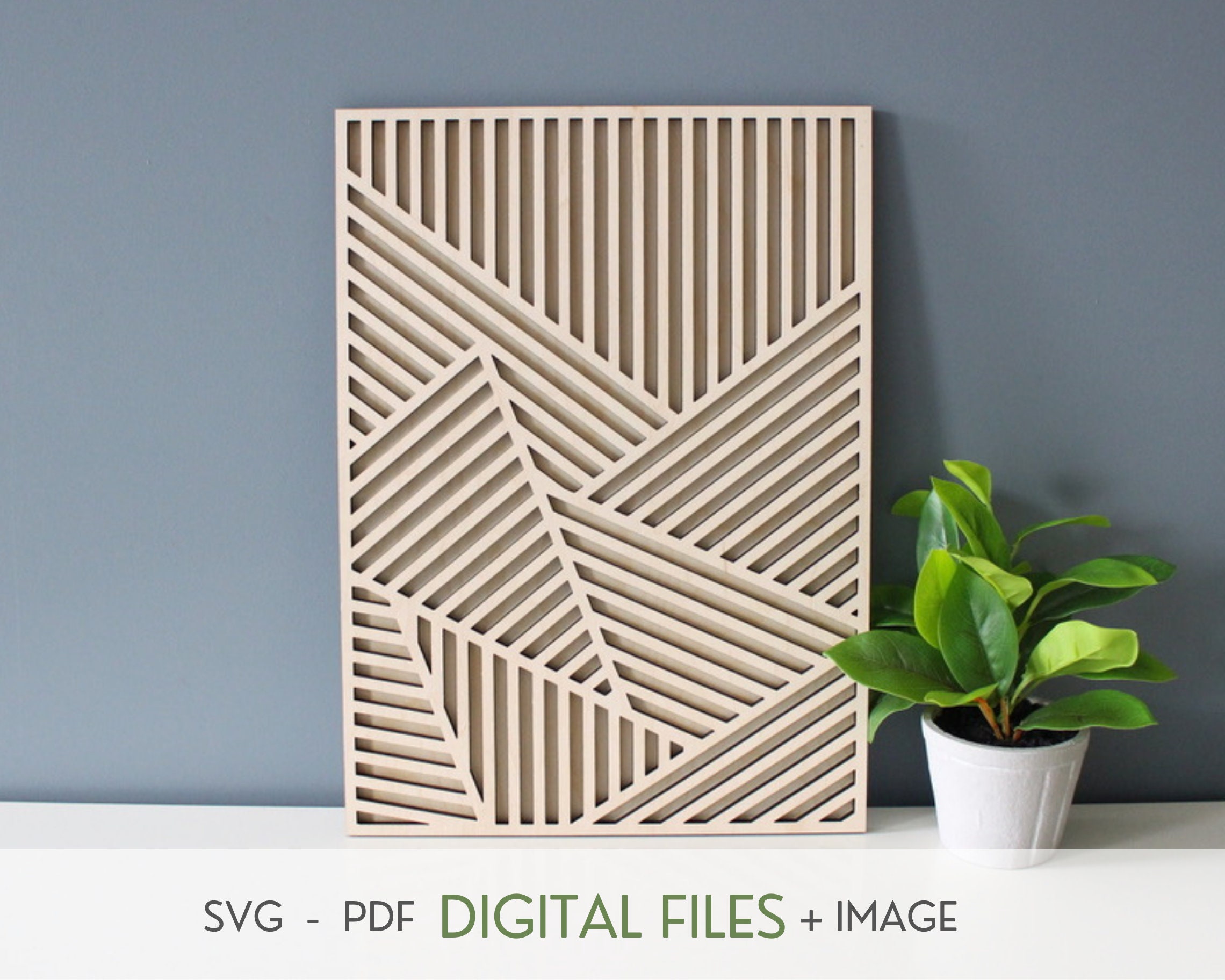 Geometric Wood Line Art SVG Laser Cut File for Glowforge - Etsy