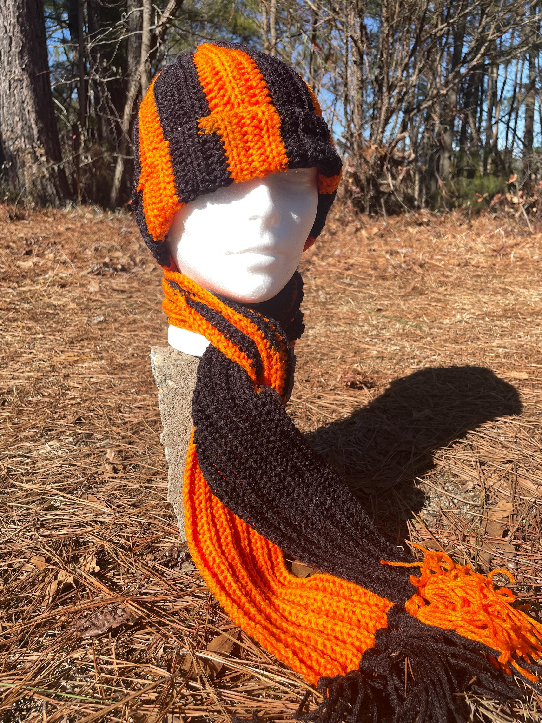 Handcrafted Orange Knit Beanie and scarf Orange HAT SCARF WOMEN main image 3