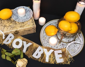 Boy Bye Glittering Fringe Banner | lemonade, beyonce party banner, fringe wall hanging, fringe banner, breakup banner, breakup gift
