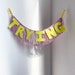 Trying FUN CULT Fringe Banner | trying garland, wall hanging banner, fringe wall hanging, office decor, dorm room decor, funny banner 