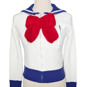 Japanese School Girl Uniform Jacket Sailormoon Sailor Moon Cosplay Costume Seifuku Collar Knit Sweater Final Fantasy EC Academy Tifa Hoodie