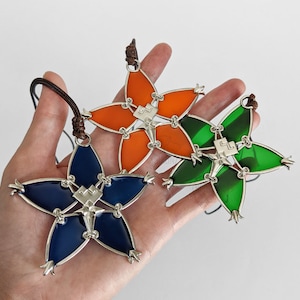 Kingdom Hearts Wayfinder Aqua Ventus Terra Transparent Star Charm Blue Green Orange Cosplay with Cord Small Star Jewelry Costume Accessory