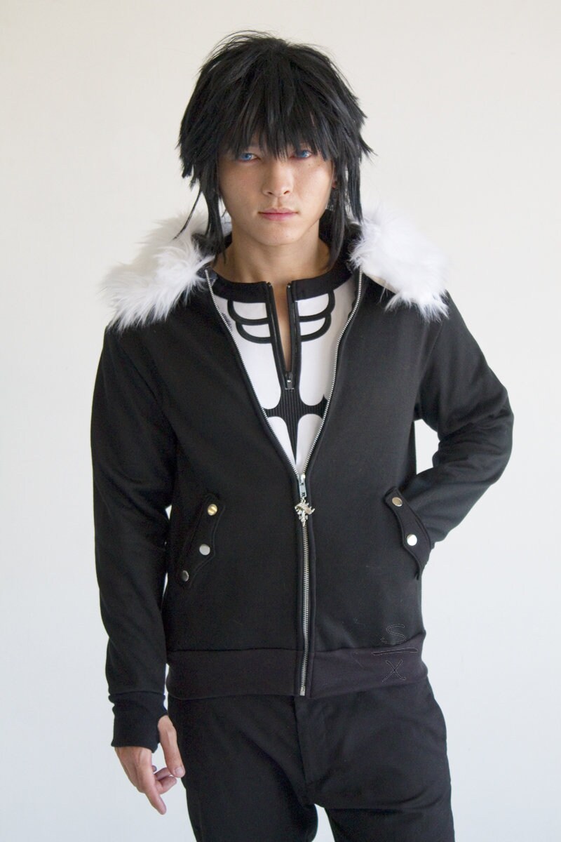 希少☆ファイナルファンタジー8 FF8 スコール ファー レザージャケット 黒