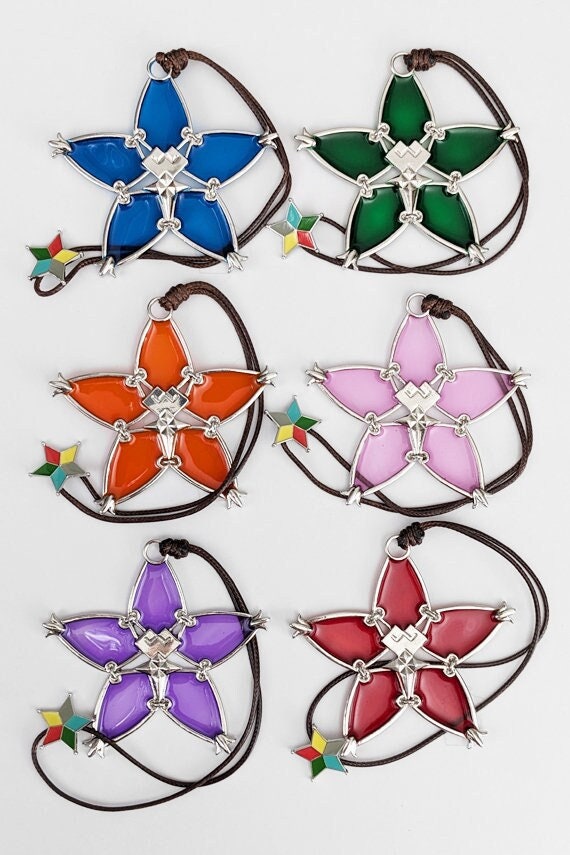 Kingdom Hearts Wayfinder Aqua Ventus Terra Transparent Star Charm Blue Green Orange Cosplay with Cord Small Star Jewelry Costume Accessory