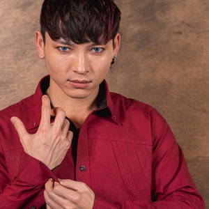 Devil May Cry Dante Red Dress Shirt Casual Cosplay Gamer Fashion Jacket Coat Mens Devil Hunter Daily Everyday Wear image 3