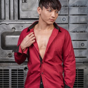 Devil May Cry Dante Red Dress Shirt Casual Cosplay Gamer Fashion Jacket Coat Mens Devil Hunter Daily Everyday Wear image 8