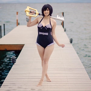Kingdom Hearts Xion Swim Suit Bathing Suit Cosplay Costume One Piece Beach Summer Wear Womens Girls Female Swimwear Outfit Swimwear KH3 image 3