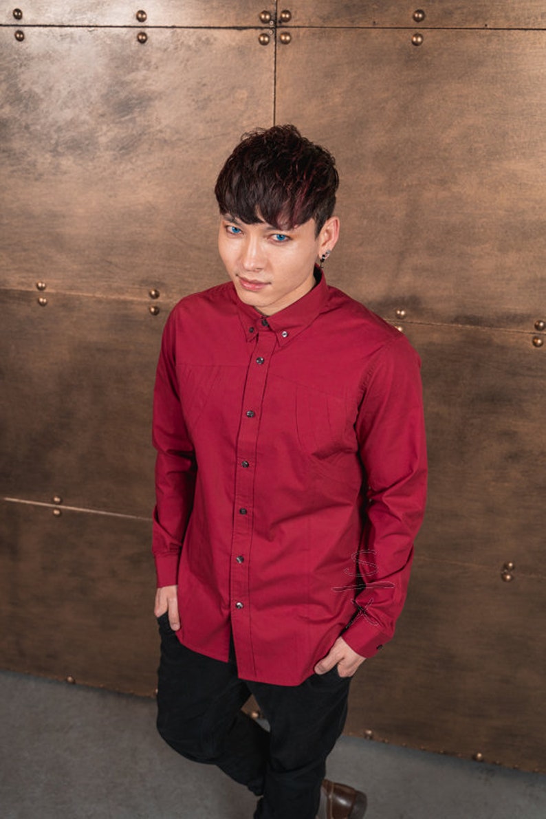 Devil May Cry Dante Red Dress Shirt Casual Cosplay Gamer Fashion Jacket Coat Mens Devil Hunter Daily Everyday Wear image 2