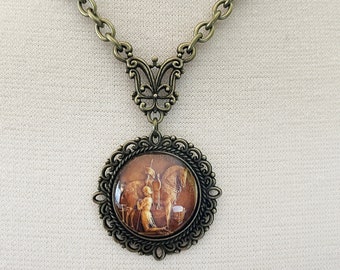 Joan of Arc Necklace, Vintage Inspired Maid of Orleans Necklace, 1412 St Joan of Arc, Saint Necklace, Religious Gift, Gift for Her