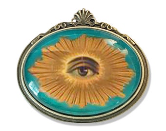 All Seeing Eye Brooch, Odd Fellows Inspired Pin, Victorian Inspired Eye Brooch, Eye Jewelry, Oddity Pin, IOOF Eye Pin, Eye of God Brooch