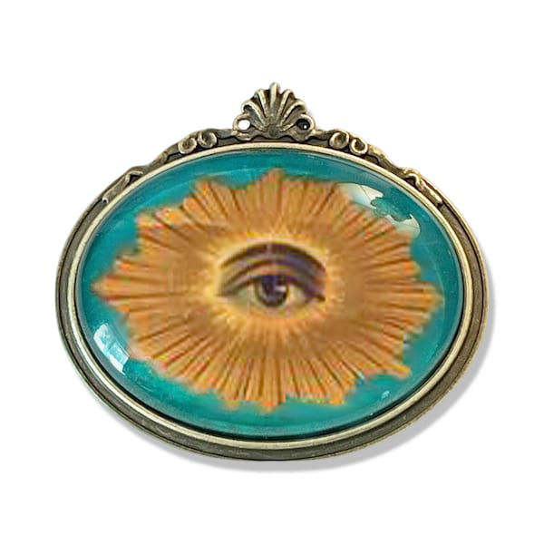 All Seeing Eye Brooch, Odd Fellows Inspired Pin, Victorian Inspired Eye Brooch, Eye Jewelry, Oddity Pin, IOOF Eye Pin, Eye of God Brooch