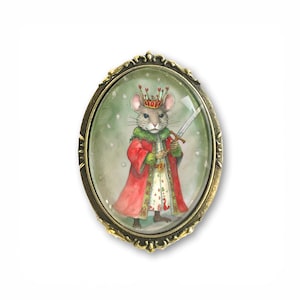 Mouse King Brooch, Christmas Brooch, Christmas Pin, Nutcracker Pin, Nutcracker Ballet Brooch, Winter Jewelry, Mouse King Pin