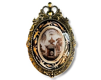 Mourning Brooch Reproduction, Victorian and Edwardian Inspired Memento Mori Brooch, Two Setting To Choose From