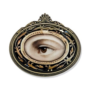 Lover's Eye Brooch Reproduction,  Georgian / Victorian Inspired Lover's Eye Brooch, Eye Pin, Eye Jewelry, Blue or Brown Eye Jewelry