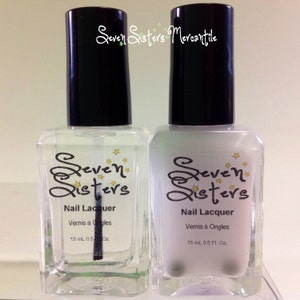 Glänzend und weiße Baumwolle Unterwäsche - sieben Schwestern Nagel Lack - 15 mL 0,5 Fl Oz - Top Coat und Basislack Duo