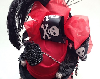 Burlesque Mini Top Hat "La Pirata" - Cosplay, Steampunk, Lolita, Fascinator, Pirate