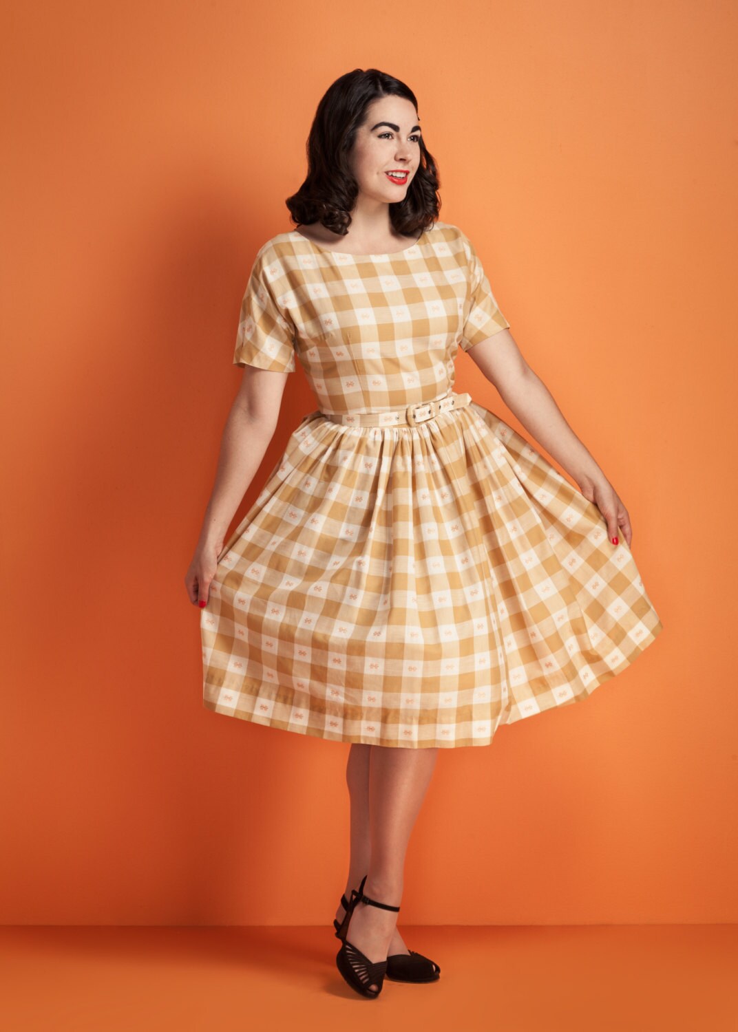 checkered vintage dress