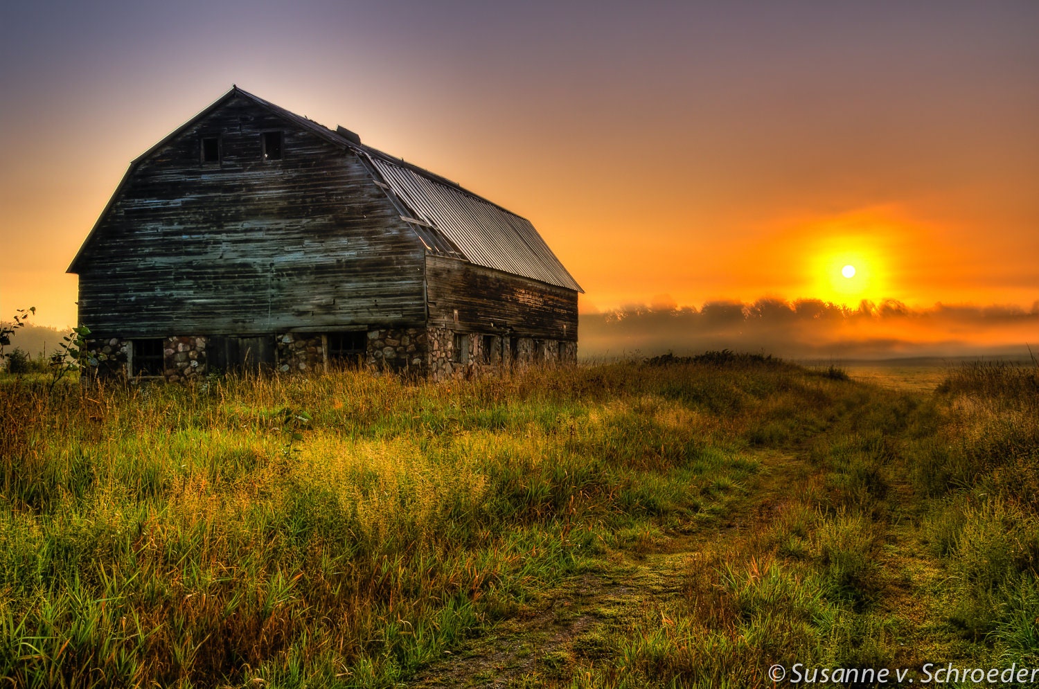 Wisconsin Barn Photo, Sunrise, Nature Photography, Fine Art Print