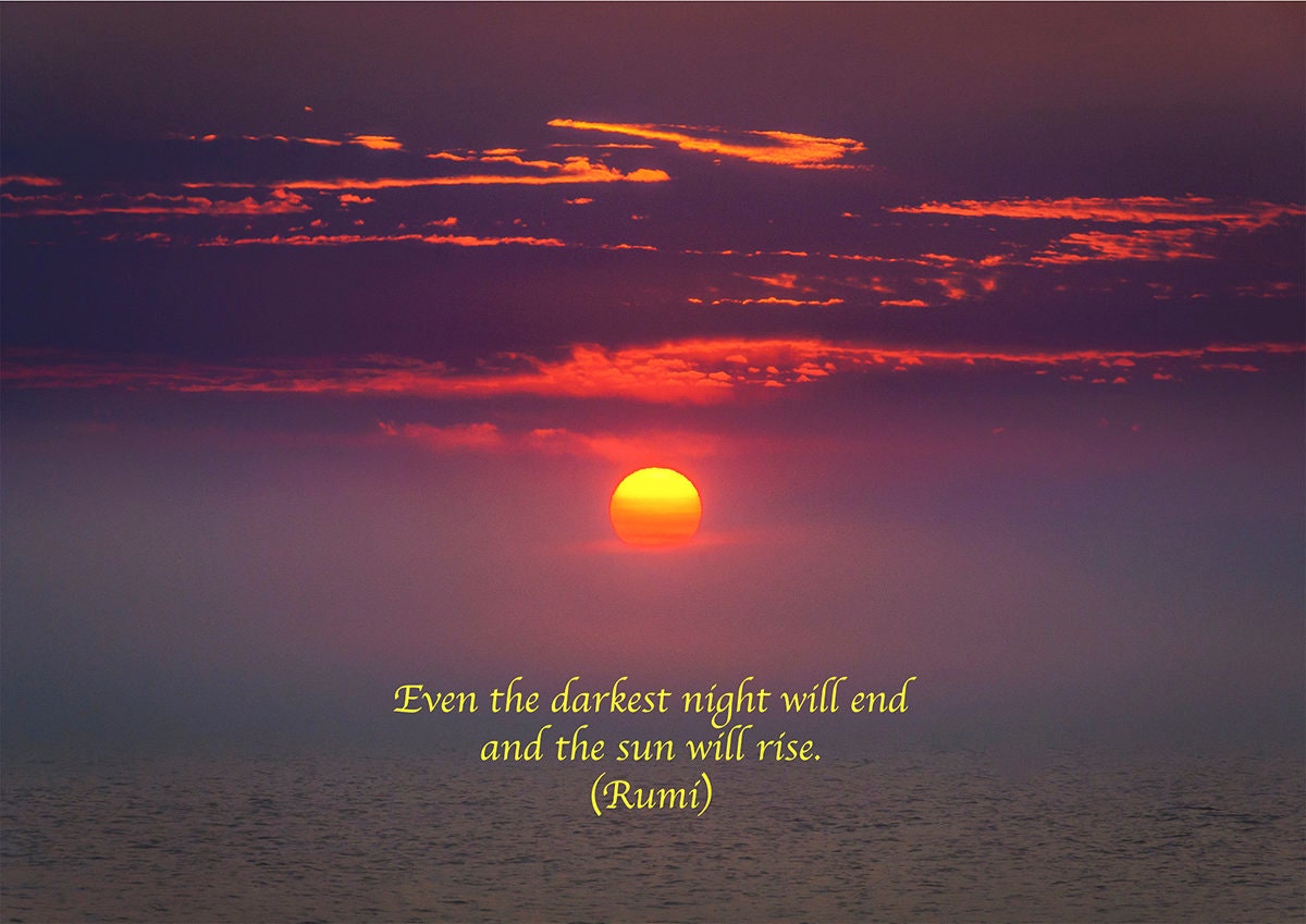 Citation De Rumi Poesie Inspirante Carte De Vœux Lune Etsy France