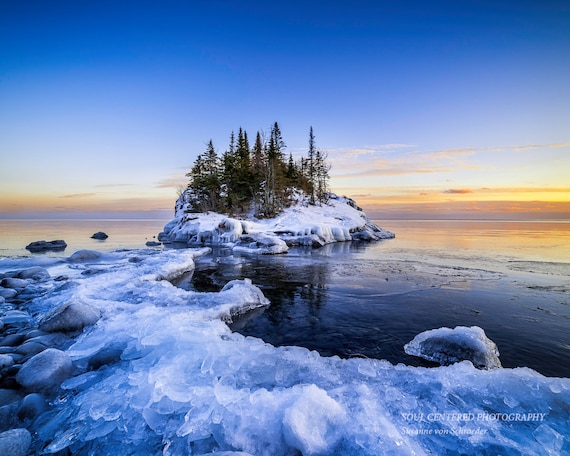 Lake Superior, Winter Sunset, Landscape Photography, North Shore