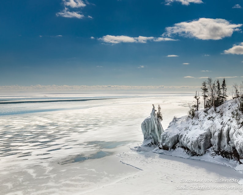 Nature Photography Ice Healing Art Tettegouche State Park Lake Superior North Shore Minnesota Blue Sky Winter Landscape Frozen Lake
